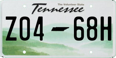 TN license plate Z0468H