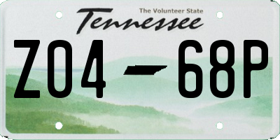 TN license plate Z0468P