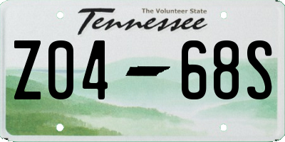 TN license plate Z0468S