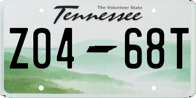 TN license plate Z0468T