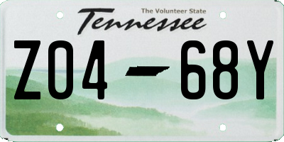 TN license plate Z0468Y