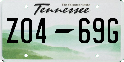 TN license plate Z0469G