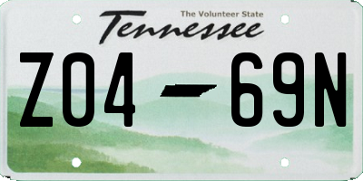 TN license plate Z0469N