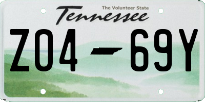 TN license plate Z0469Y