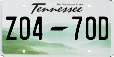 TN license plate Z0470D