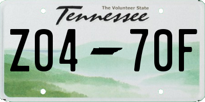 TN license plate Z0470F