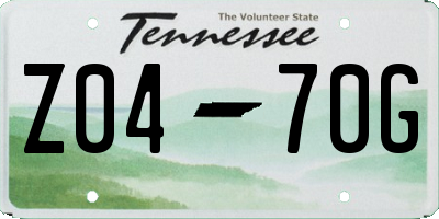 TN license plate Z0470G