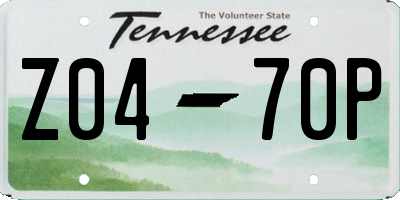 TN license plate Z0470P