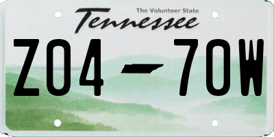 TN license plate Z0470W