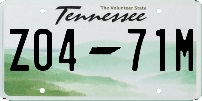 TN license plate Z0471M