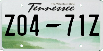 TN license plate Z0471Z