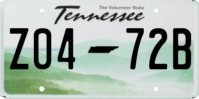 TN license plate Z0472B