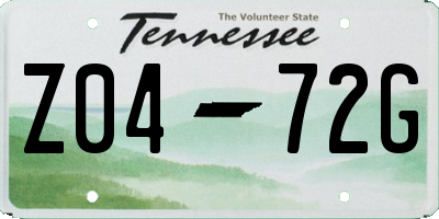 TN license plate Z0472G