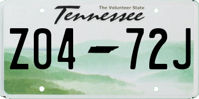 TN license plate Z0472J