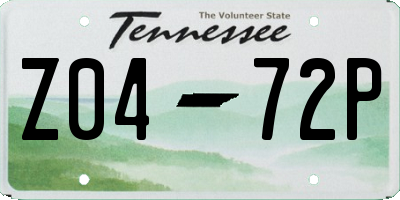 TN license plate Z0472P