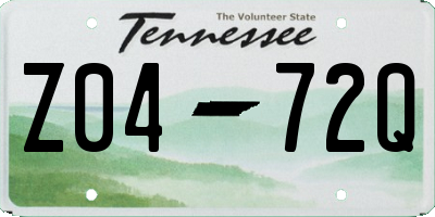 TN license plate Z0472Q