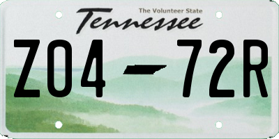 TN license plate Z0472R