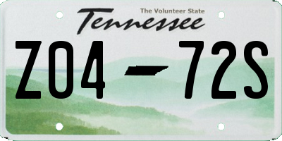 TN license plate Z0472S