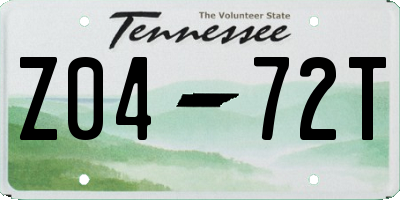 TN license plate Z0472T