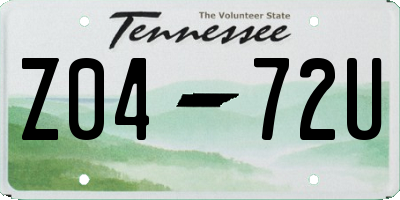 TN license plate Z0472U