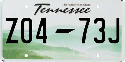 TN license plate Z0473J