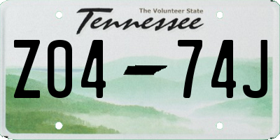 TN license plate Z0474J