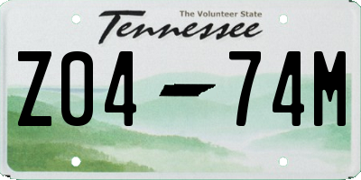 TN license plate Z0474M