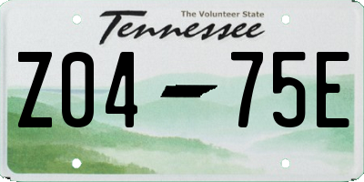 TN license plate Z0475E