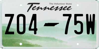 TN license plate Z0475W