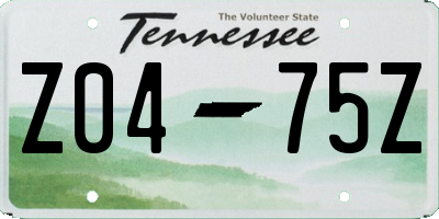 TN license plate Z0475Z