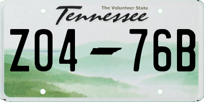 TN license plate Z0476B