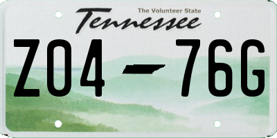 TN license plate Z0476G