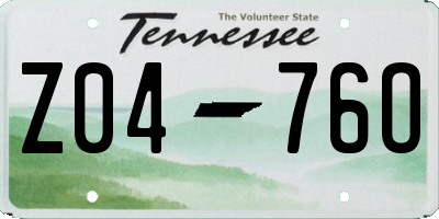 TN license plate Z0476O