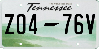 TN license plate Z0476V