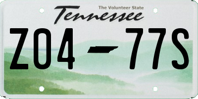 TN license plate Z0477S