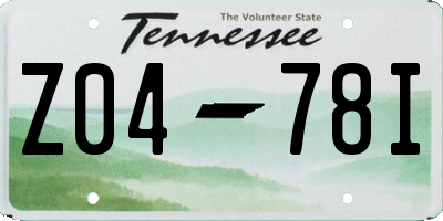 TN license plate Z0478I
