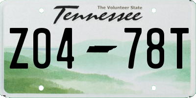 TN license plate Z0478T