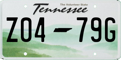 TN license plate Z0479G