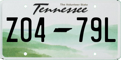 TN license plate Z0479L
