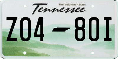 TN license plate Z0480I
