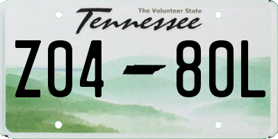 TN license plate Z0480L