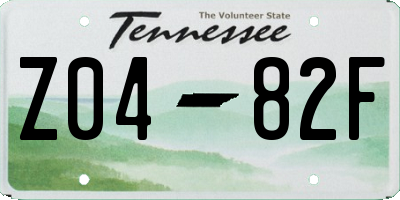TN license plate Z0482F