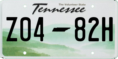 TN license plate Z0482H