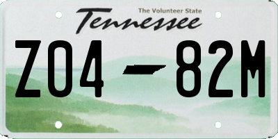 TN license plate Z0482M