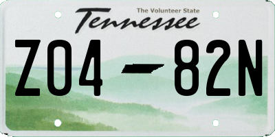 TN license plate Z0482N