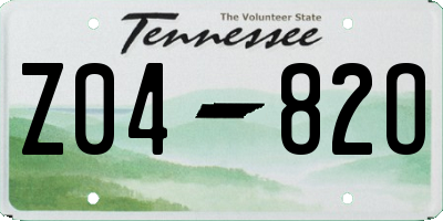 TN license plate Z0482O