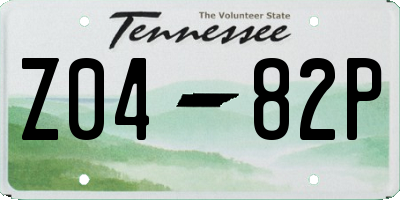 TN license plate Z0482P