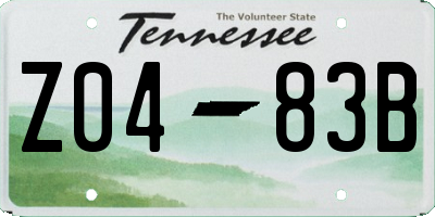 TN license plate Z0483B