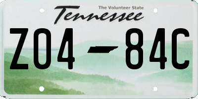 TN license plate Z0484C