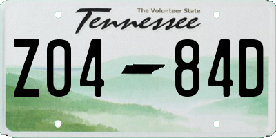 TN license plate Z0484D